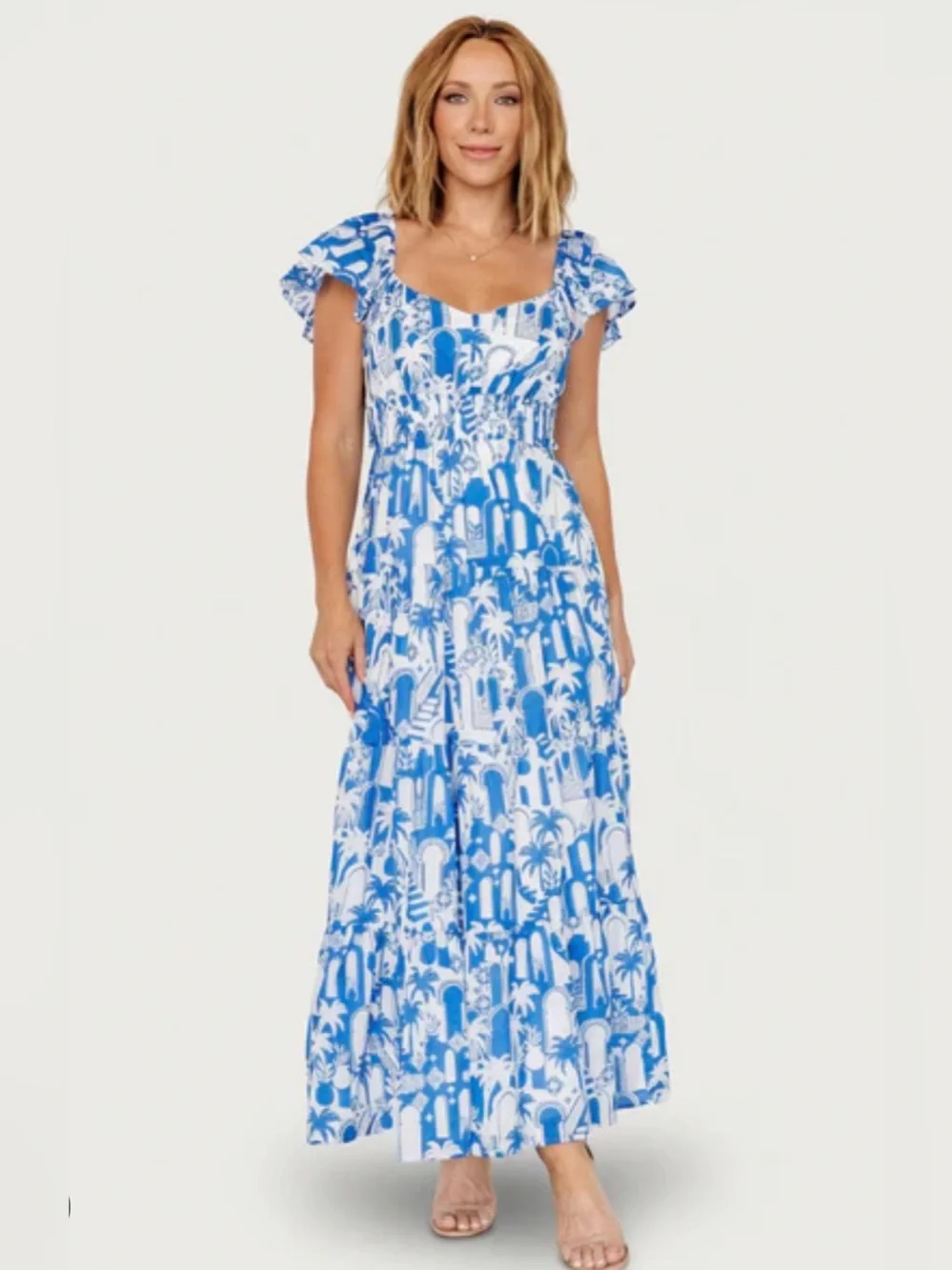 NWT BALTIC BORN Catira smocked lightweight cut out vacation maxi dress 1X - Picture 1 of 9